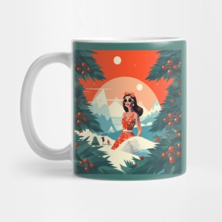 Christmas in July Lady in red at the sky resort Mug